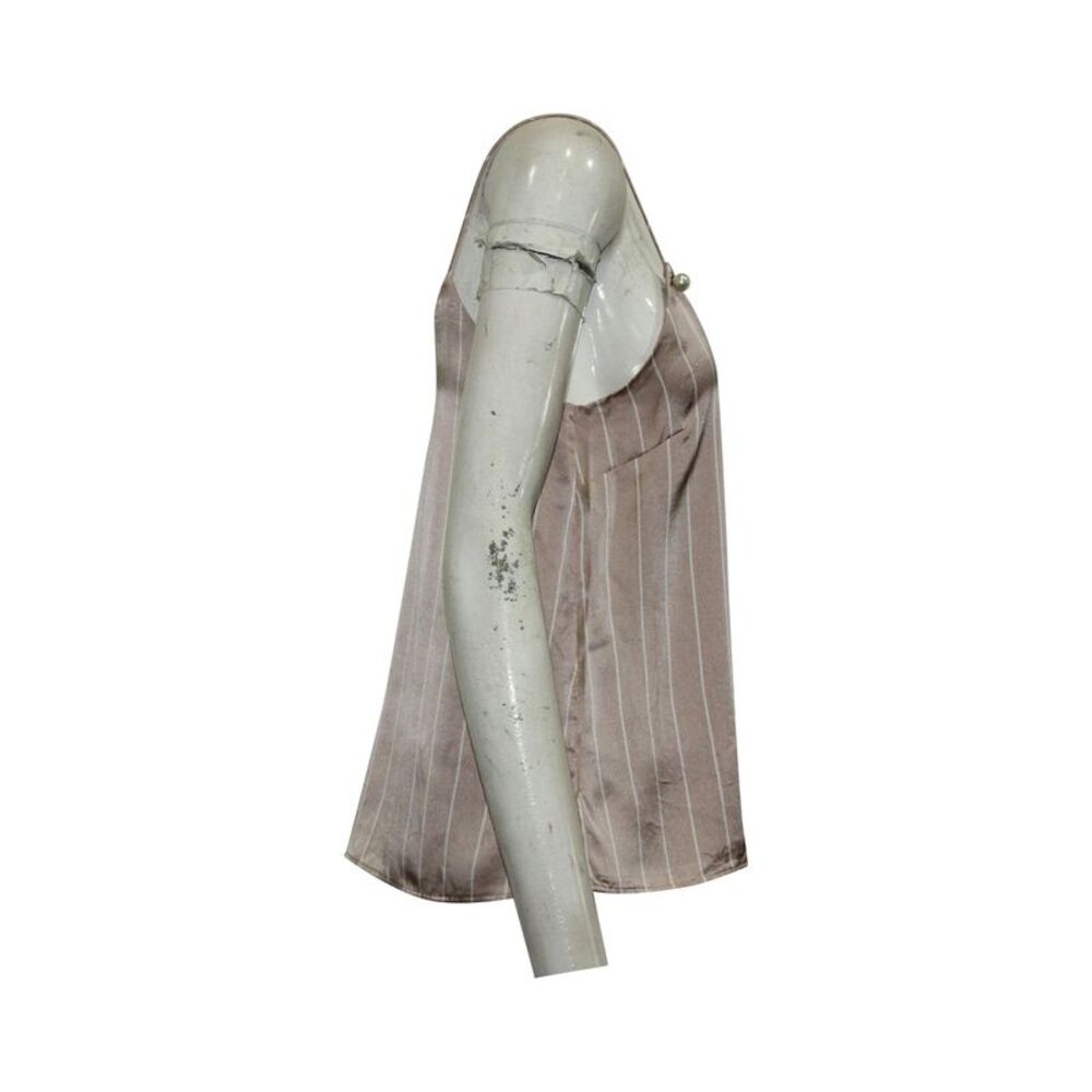 Pre Loved Cami Nyc Vintage Cami NYC Striped Camisole with Pearl in Pink Silk - Picture 2 of 4